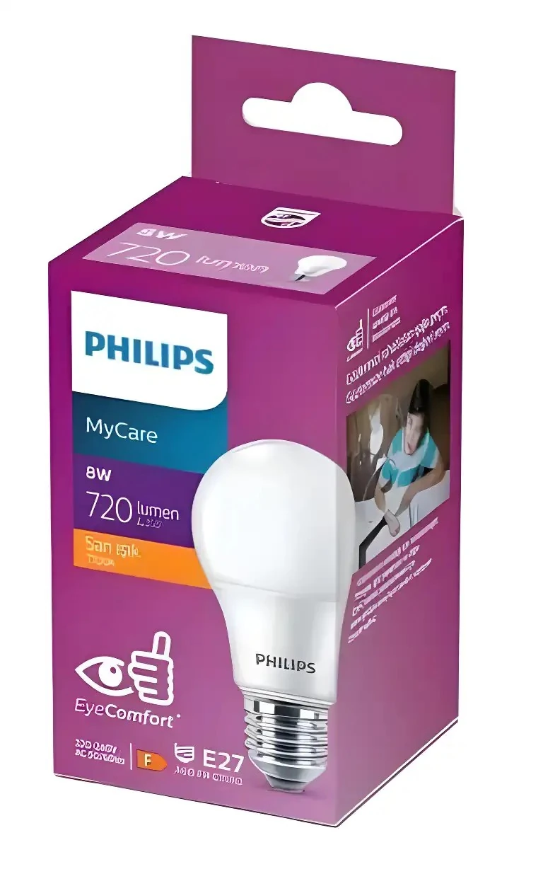Philips MyCare 8W-60W E27 LED Ampul | 2700K Sarı Işık